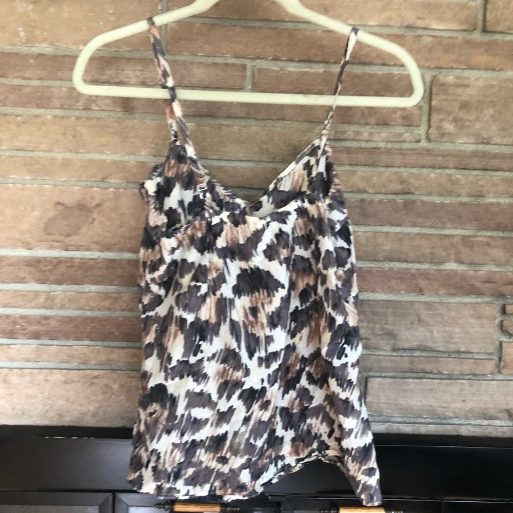 7 For All Mankind Leopard Ruffle Cami Top - Picture 3 of 10